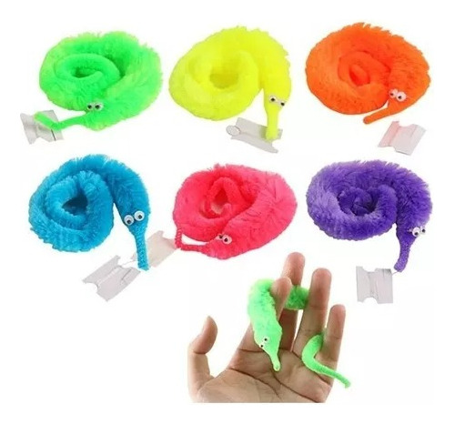 Gusano Mágico Muñeco Trepador Twisty Worm Magia Trucos 6 Pcs