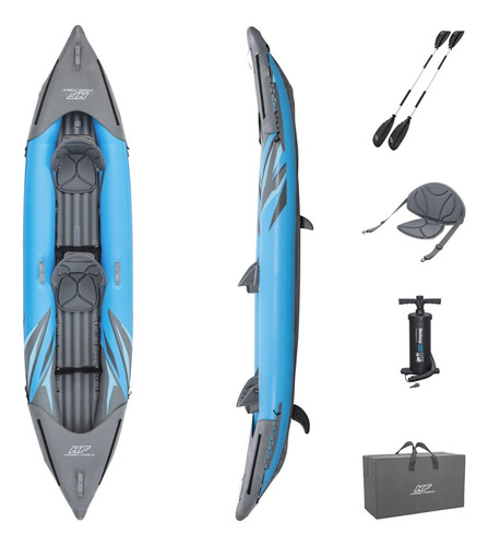 Kayak Hydroforce Surge Elite X2 382x94x35cm - Bestway Color Azul acero