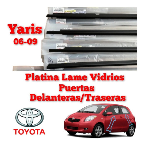 Platina Cepillo Lame Vidrio Puerta Trasera Yaris 2006 07 08 