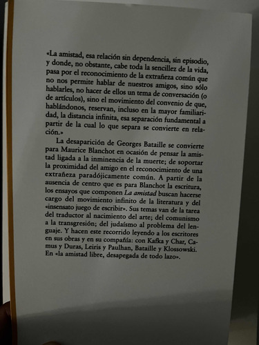 La Amistad - Maurice Blanchot - Trotta (Usado)