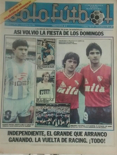 Solo Futbol N°54.poster Belgrano(cba.).tapa Racing,independi