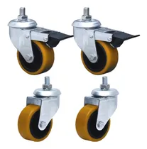 Comprar 4 Rodízio Giratório Espiga 3 Pol. 2 Freio + 2 Su002Ffreio 170 Kg