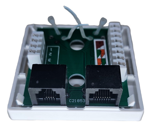 Caja Pared Roseta Doble Rj11 Teléfono Y Rj45 Ethernet Cat 5e