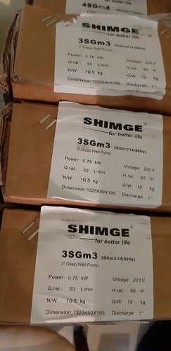 Bomba Agua Sumergible Pozo Shimge 1 Hp 3pLG 3sgm3/14 190*