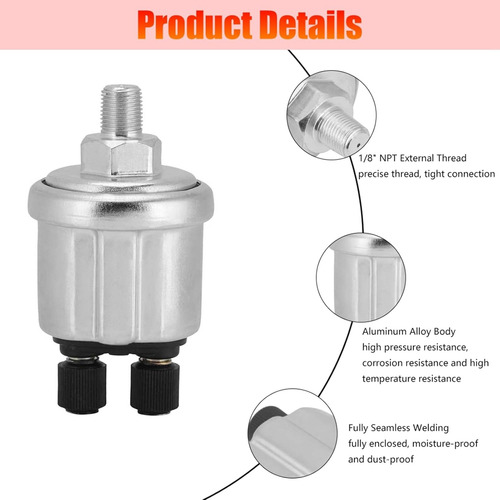 Sensor De Presión De Aceite Del Motor Generador 1/8 Npt