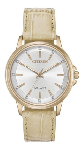 Dfe7033-08a Reloj Citizen Eco Drive Beige/plateado