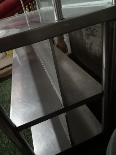 Mesa De Acero Inoxidable 5 Niveles Con Lunas Fijas Corredisa