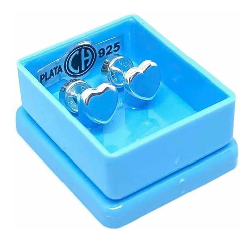 Imagen 2 de 5 de Aros Abridores Bebe Plata 925 Corazon Ch 079
