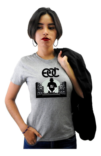 Playera Edc De Evento Gris Jaspe Con Logotipo Nuevo Modelo