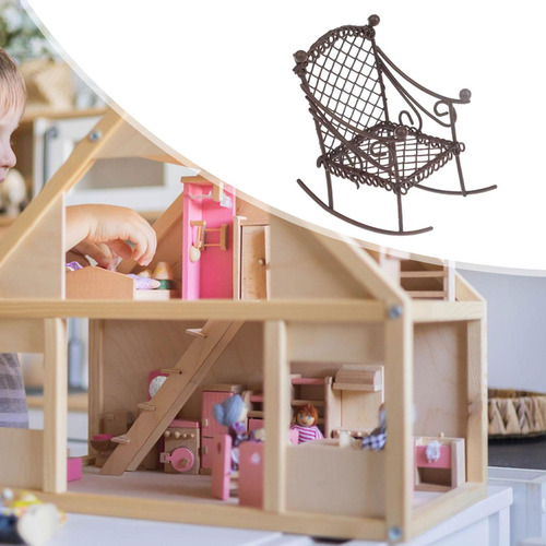 Mecedora De Hierro En Miniatura Para Accesorios Café