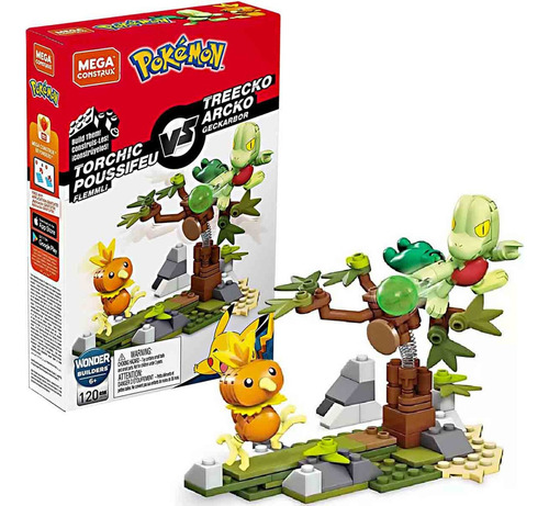 Pokémon Mega Construx Torchic contra Treeko 120 piezas de Mattel