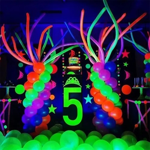 Pack 36 Unid Globo Fiestas Flúor Colores Fluorecentes 30 Cm
