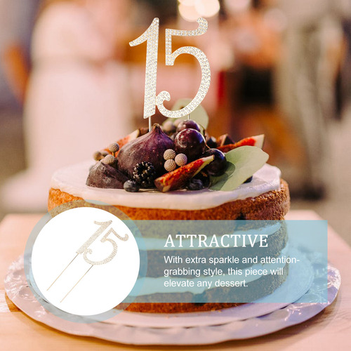 15 Adornos Para Tartas Para Fiesta De 15 Cumpleaños O Aniver