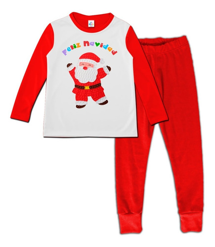 Pijama Manga Larga Niño Niña Pop It Feliz Navidad Navideña 