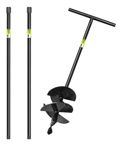 Cavadeira Trado Manual 8pol. 20cm 4 Facas + 2 Hastes De 1m