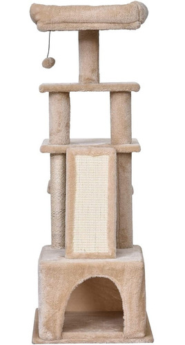 Imagen 7 de 8 de Rascador Torre Casita Gatos 114cm Altura Terciopelo Condo