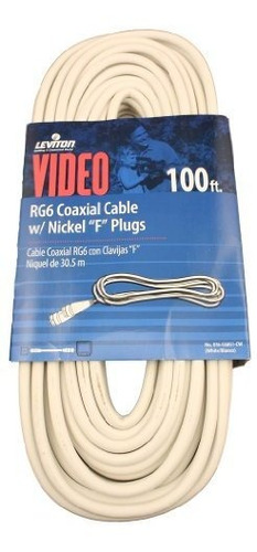 Cable Coaxial Leviton C6851-cw Rg6, Niquelado, 100 Pies, Bla