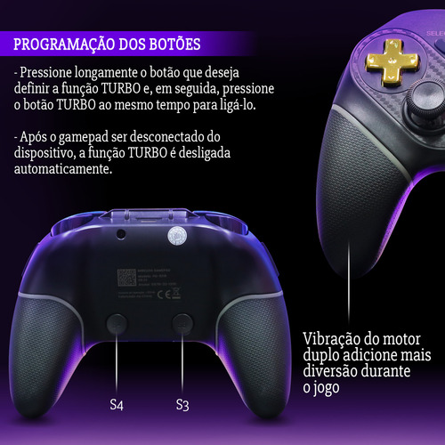 Controle Joystick Pg-9218 Ipega Bluetooth 5.0 Modo Turbo Cor Preto
