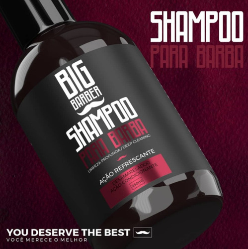Shampoo Para Barba Big Barber 250ml Atacado Com 9 Unidades