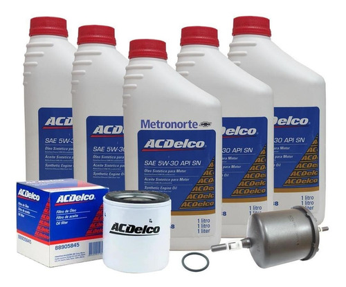 Kit Troca Oleo 5w30 Filtros Acdelco S10 Nova 2014 Acdelco