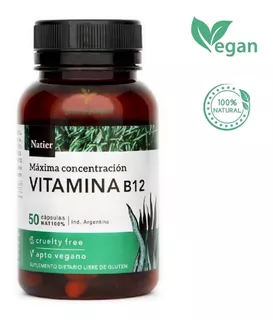 Vitamina B12 Vegana Concentrada Natier X50 Capsulas