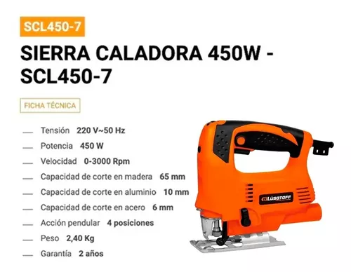 Sierra Caladora Lusqtoff Scl450-7 450w 65mm 4 Posiciones