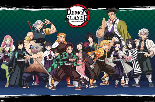 Póster De Pared Demon Slayer Diseño De Alineación