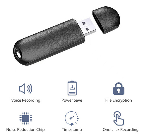 Grabadora Usb Activada Por Voz De 8 Gb: 96 Horas De Capacida