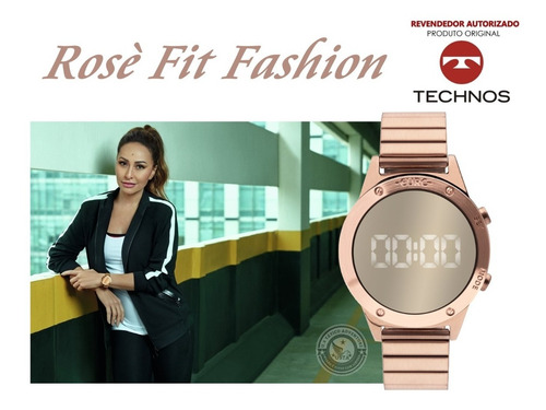 Relogio Rose Sabrina Sato Espelhado Digital Luz Led Euro Aço