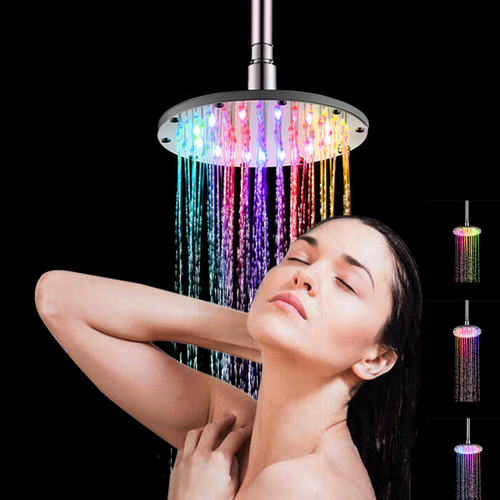 Cabezal De Ducha Tipo Lluvia De 6 Led Con Luces De Colores P