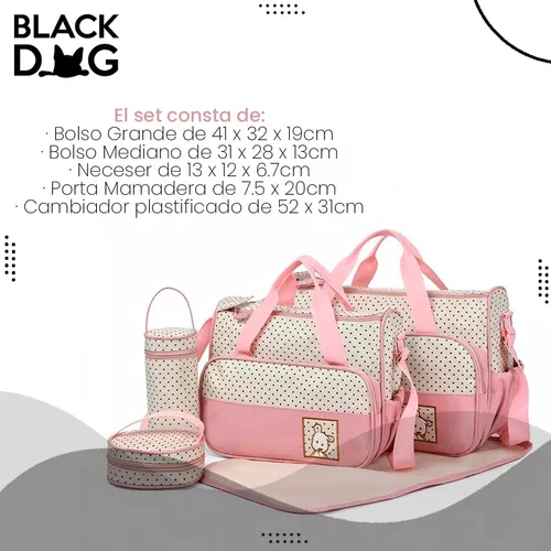 Set Bolso Maternal Bebe 5 Piezas Con Cambiador Tcweb