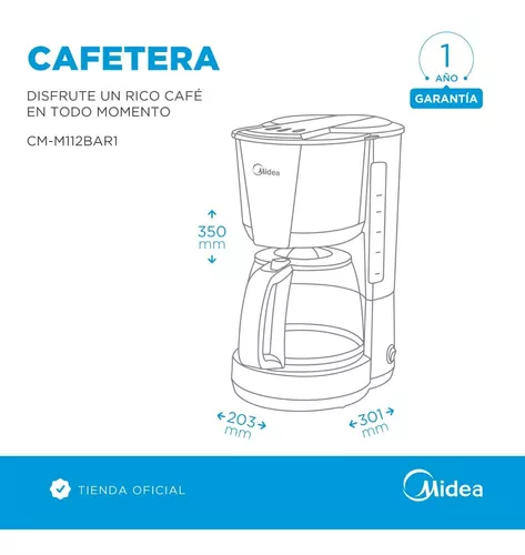 Cafetera Eléctrica De Filtro 1,25l Midea Cm-m112bar1