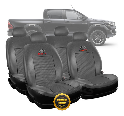 Funda Asiento Simil Cuero Con Espuma Toyota Hilux 2019 60/40