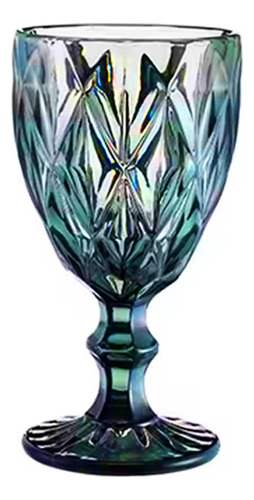 Jogo C/6 Taças Jantar Diamante Vidro Champagne Festa Glass Vinho Cristal 300ml Casa Laura Enxovais Fumê