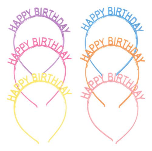 Diadema Creativa De Plástico, Diadema De Cumpleaños, 6 Unida