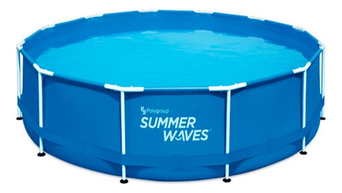 Pileta Estructural Redonda Summer Waves Con Capacidad 8364 Lts X 3.66m De Diametro X 0.91m De Alto Con Bomba Escalera Y Accesorios 