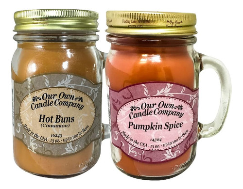 Hot Buns & Pumpkin Spice Vela Perfumada, Vela En Tarro Mason