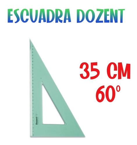 Escuadra Técnica 35 Cm 60° Dozent By Plantec Biselada 