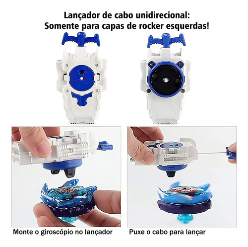Kit Maleta 12 Bayblade Metal Piões Com 1 Grip 3 Lançadores