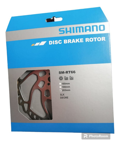 Disco Rotor Shimano Slx Rt66 203mm 6 Tornillos P/bicicleta
