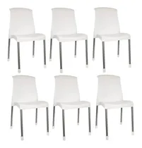 Comprar Silla de jardín Más que Sillas Jardin Galana Malba color blanco 1 cuerpo 86cm x 46cm x 50cm - pack de 6 unidades