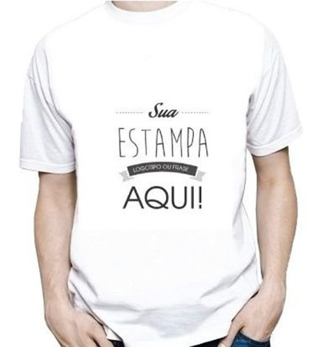 Camiseta Branca Personalizada Poliéster Estampa A4- Gg E Egg