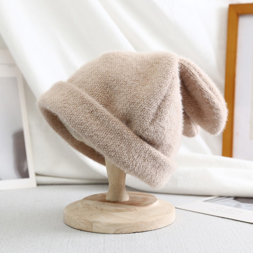 Gorro De Felpa Con Orejas De Conejo, Gorro De Pelo, Gorro
