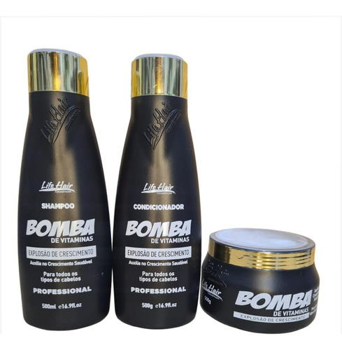 Kit Manutenção Capilar Bomba De Vitaminas Life Hair 500g