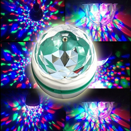 Lampara Giratoria Luces Led Dj 3 Colores Rgb Efectos Fiestas