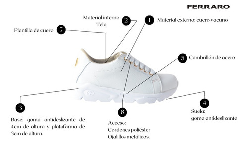 Imagen 10 de 10 de Zapatillas Urbanas Mujer Cuero - Bruzz - Ferraro