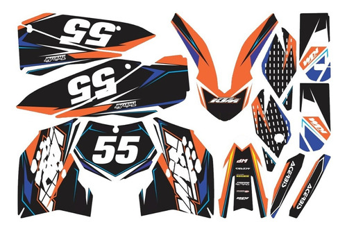 Kit Adesivo Moto Cross Trilha Ktm Sxf 2007 0,60mm 3m Mt035 Cor ADESIVO KTM XCF 2008-2011 SX SXF 2007-2008 EXC 2008-2011