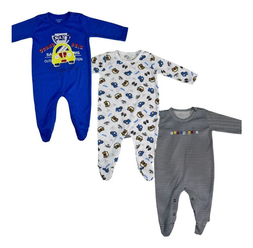 Pijamas Bebé Niño Set X 3 Estampadas Enterizo