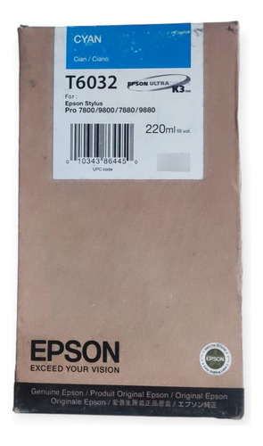 Cartucho De Tinta Original Epson  Cyan T6032 Stylus Pro 7800