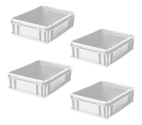 Kit 4 Contenedores Plásticos Apilables Athena 4312a 40x30x12
